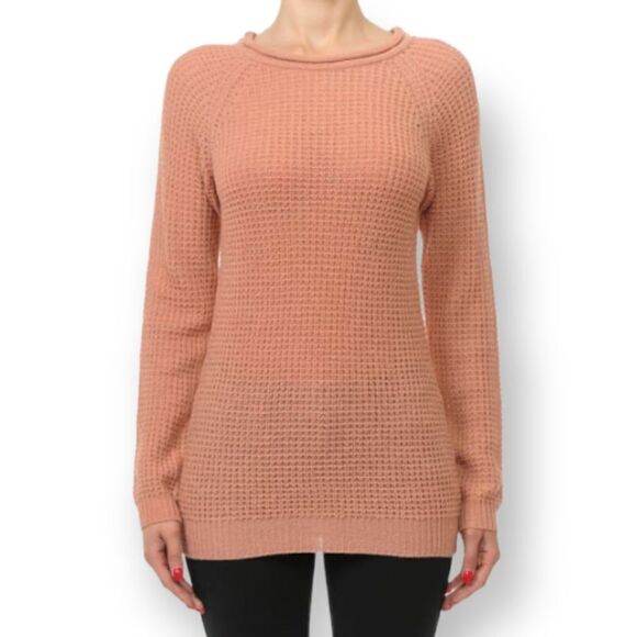 AMBIANCE APPAREL MAUVE WAFFLE KNIT SWEATER SZ.S EUC - Picture 1 of 5
